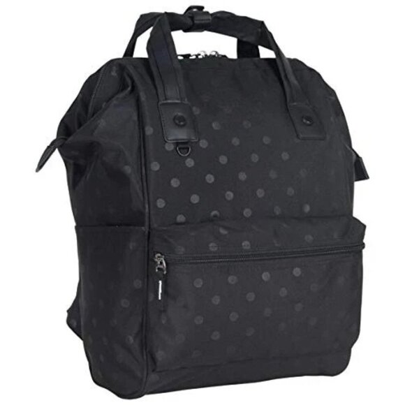 Heritage Travelware Handbags - Heritage Travelware Polka Dot 15" Laptop Backpack Black Multi Compartments NWT